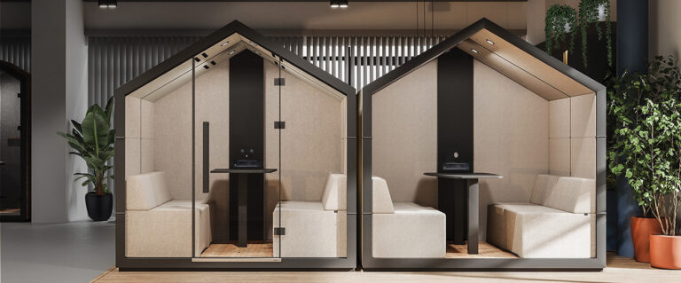 Kantoorunit geplaatst in de showroom van OfficeBooths.nl